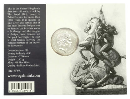 2013 The George & The Dragon £20 Silver Coin - Image 2