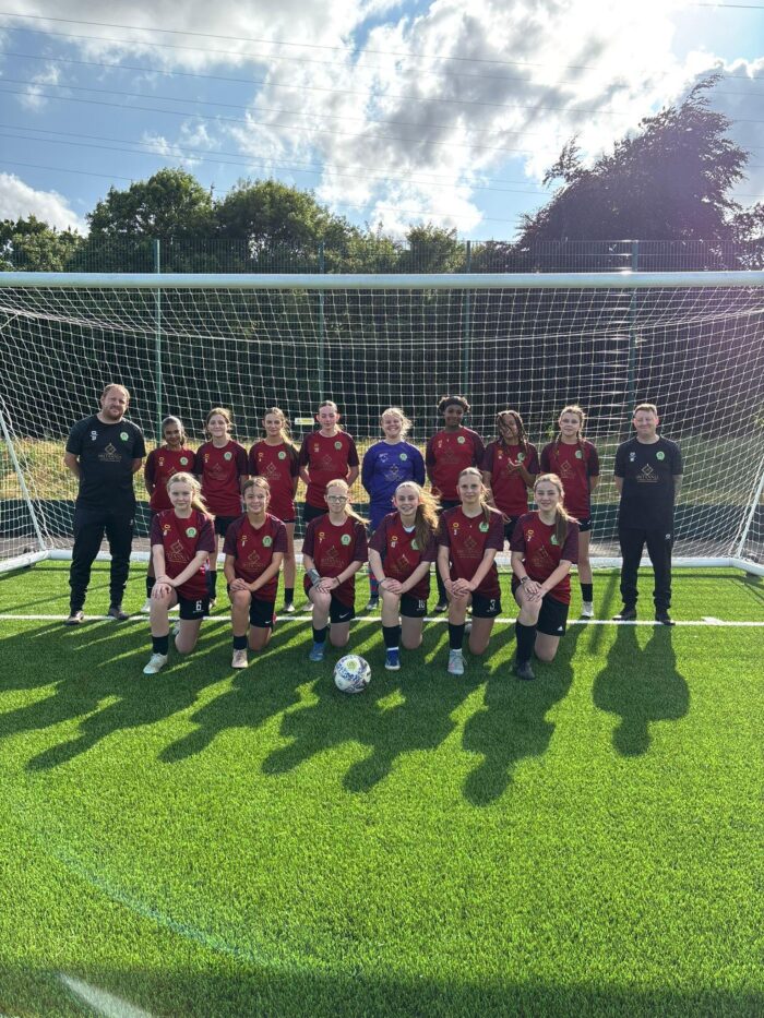 FC Premier Lionesses Under-16s team wearing their Lois Bullion-sponsored home kit