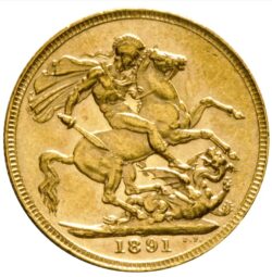 1891 Full Sovereign Victoria Gold Coin