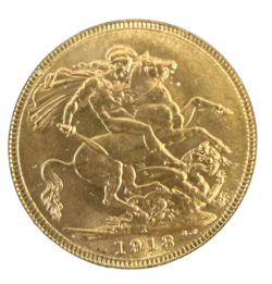 1918 Full Sovereign Gold Coin Bombay Mint