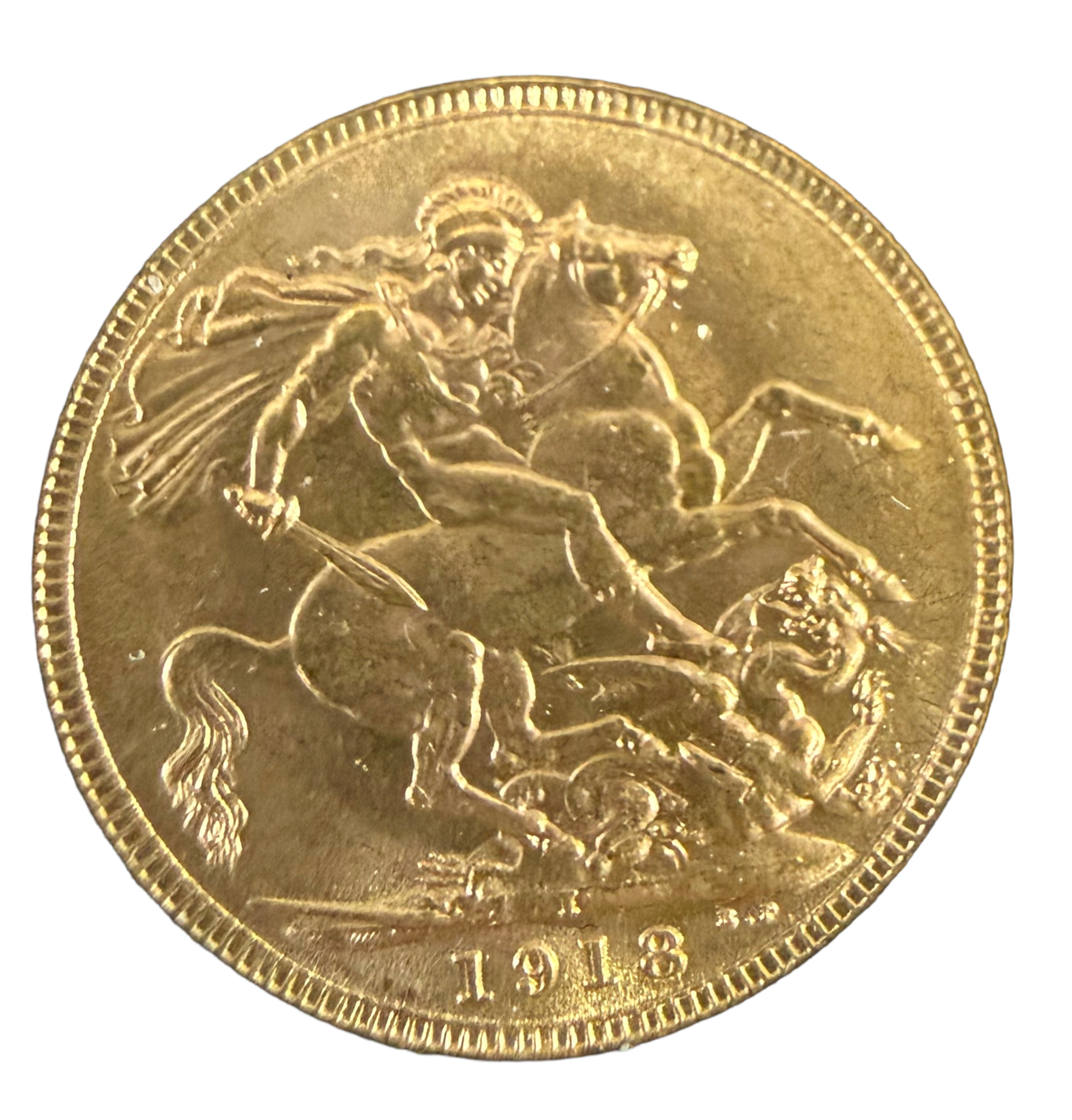 1918 Full Sovereign Gold Coin Bombay Mint