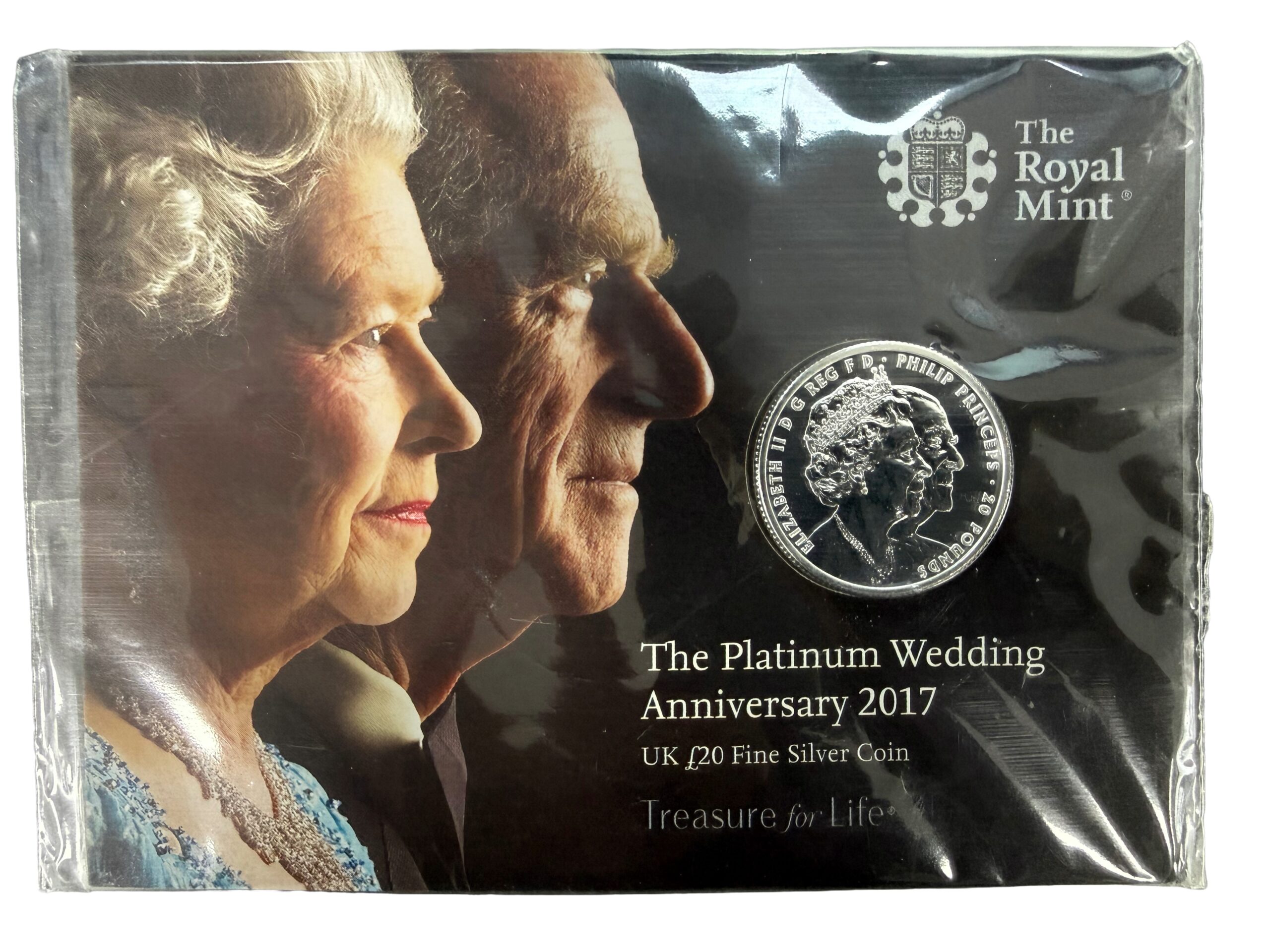2017 The Platinum Wedding Anniversary £20 Silver Coin